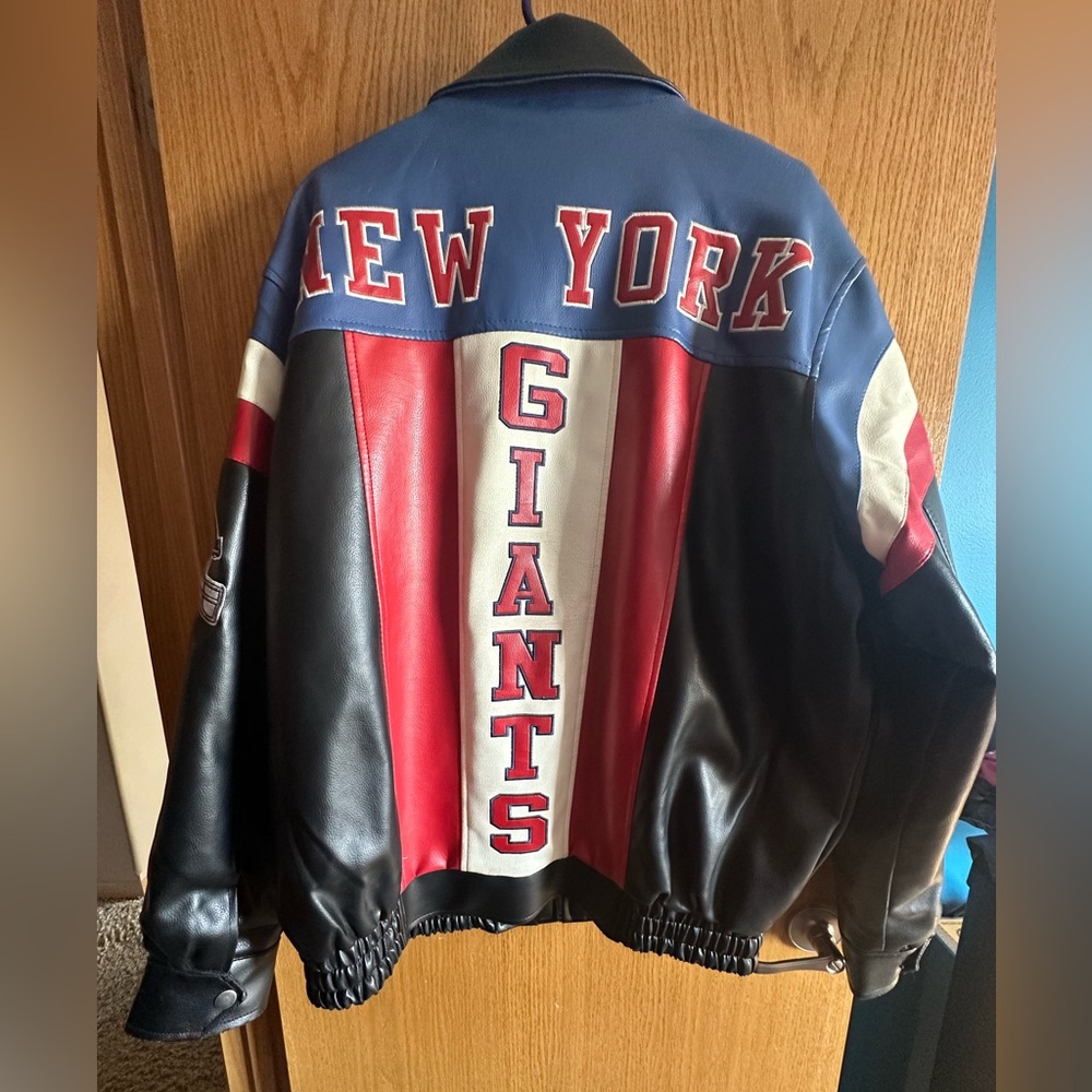 NFL Carl Banks NY Giants Black and Blue Bomber/Varsity Coat Size XL - Picture 2 of 11